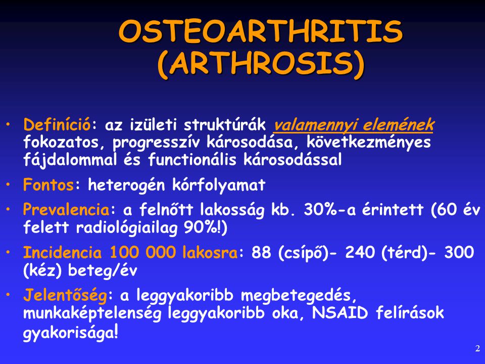 osteoarthritis arthrosis degeneratív ízületi betegségek)